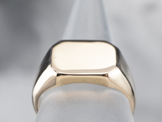 Vintage Gold Signet Ring, Unisex Signet Ring, Yel… - image 7