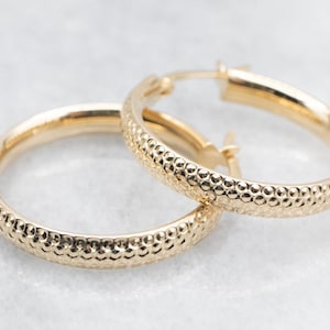 Gold Textured Hoop Earrings, Yellow Gold Hoops, Yellow Gold Earrings, Hoop Earrings, Textured Hoops, Textured Earrings, Gold Earrings A49946