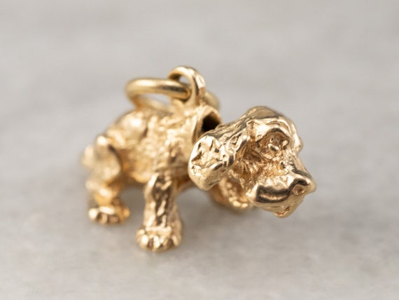 Bobble Head Cocker Spaniel Charm, 14K Gold Dog Ch… - image 2