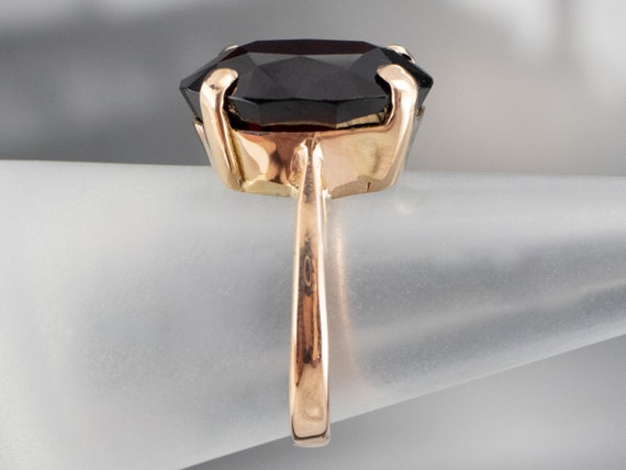 Vintage Garnet Cocktail Ring, 14K Gold Garnet Rin… - image 9