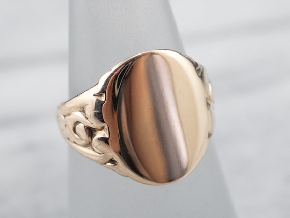 Victorian Rose Gold Signet Ring, Ornate Signet Ri… - image 6