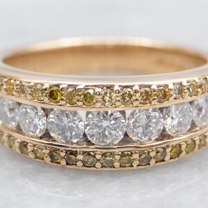 Gold Brilliant and Yellow Diamond Band, Diamond Band, Yellow Gold Band, Gold Diamond Band, Stacking Band, Statement Band, Gold Band A51399