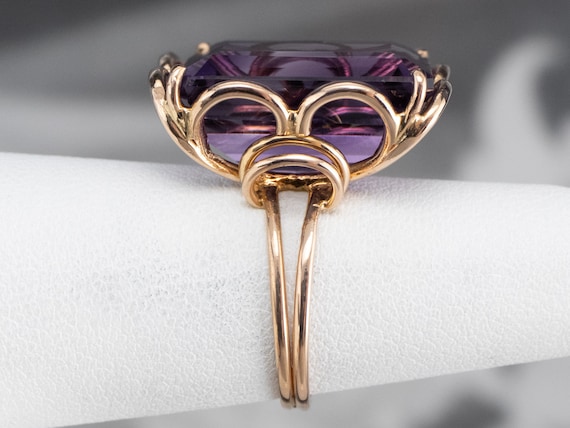 Amethyst Statement Ring, Yellow Gold Amethyst Rin… - image 9