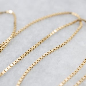 Yellow Gold Box Chain, Gold Chain Necklace, 16 Inch Gold Chain, Vintage Gold Chain, Layering Chain, Pendant Chain, Short Gold Chain A69257