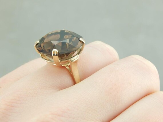 Smoky Quartz And Vintage Gold Bauble Ring 77NTVE-N - image 4