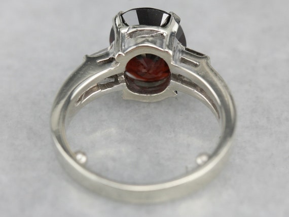 Garnet and Diamond Cocktail Ring, Garnet Annivers… - image 4