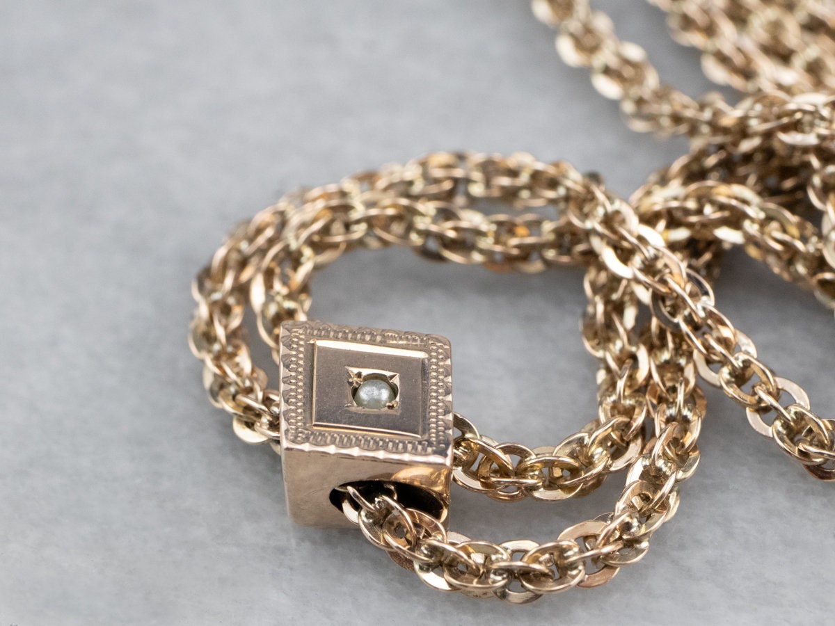 Victorian Gold Slide Chain Antique Lariat Necklace Y Etsy UK