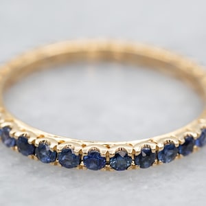 Yellow Gold Sapphire Eternity Wedding Band, Wedding Band, Colored Stone Band, Sapphire Stacking Band, A25798