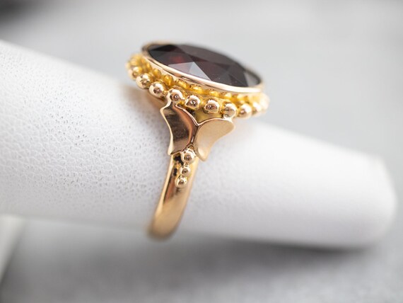 High Karat Gold Garnet Ring, Hessonite Garnet Rin… - image 7