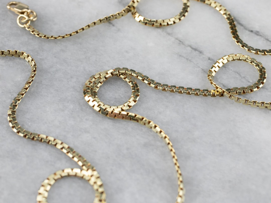 Yellow 14K Gold Serpentine Chain, Flat Chain, 20 Inch Chain