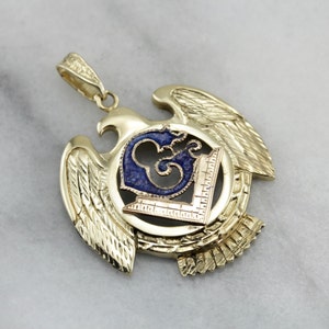Striking Vintage Masonic Eagle Men&#39;s Pendant  J3LURZ-N