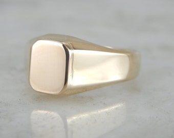Vintage Unisex Signet Ring in Polished Yellow Gold UXX4UX-N