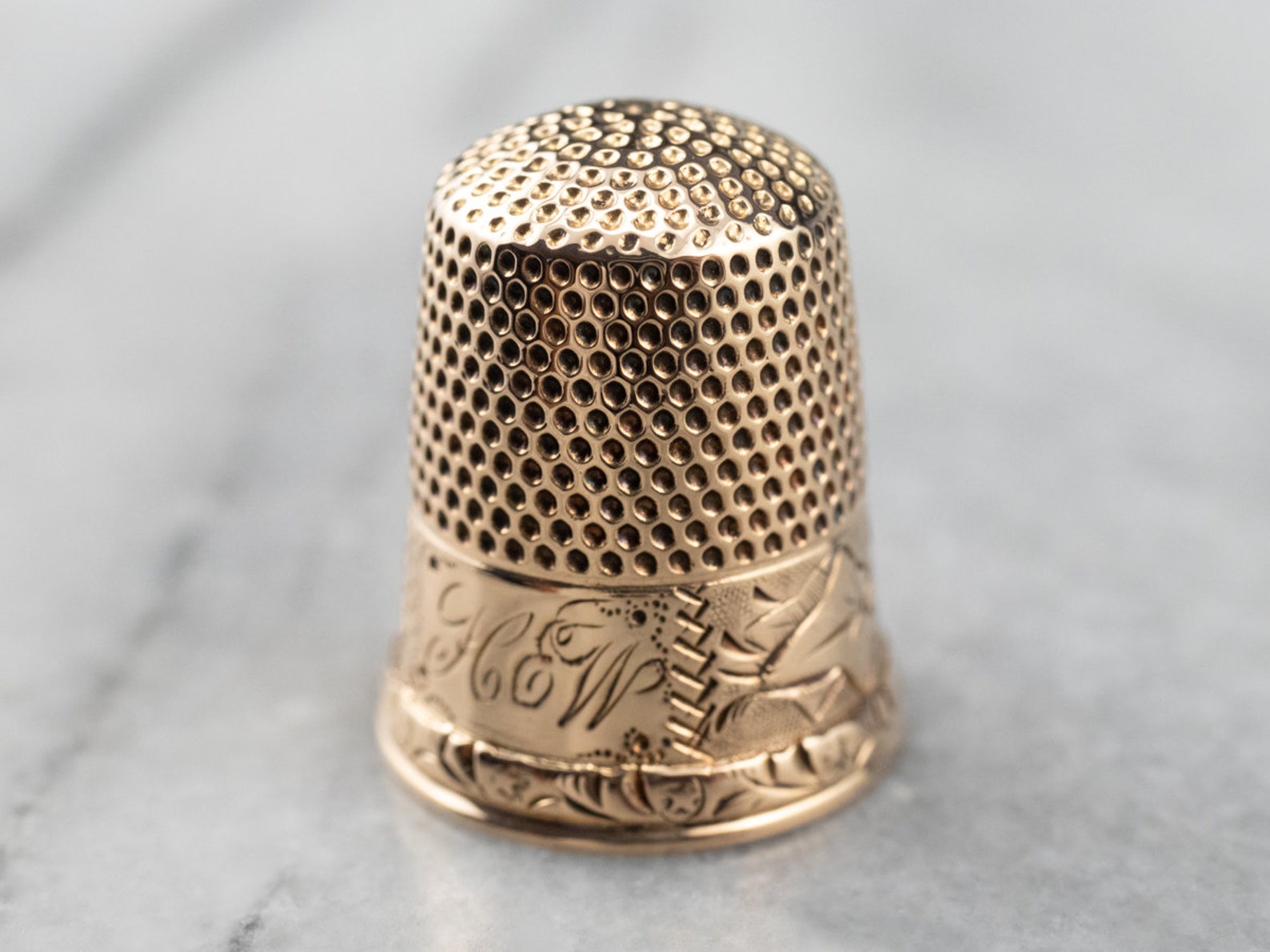 Victorian Rose Gold Thimble Antique Gold Thimble Sewing Etsy
