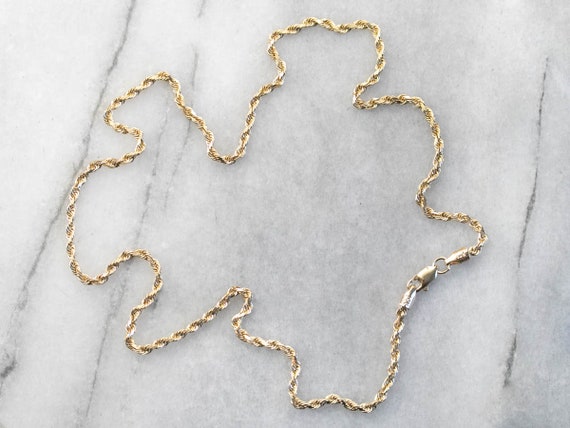 Yellow Gold Twist Chain, Rope Twist Chain, Pendan… - image 2