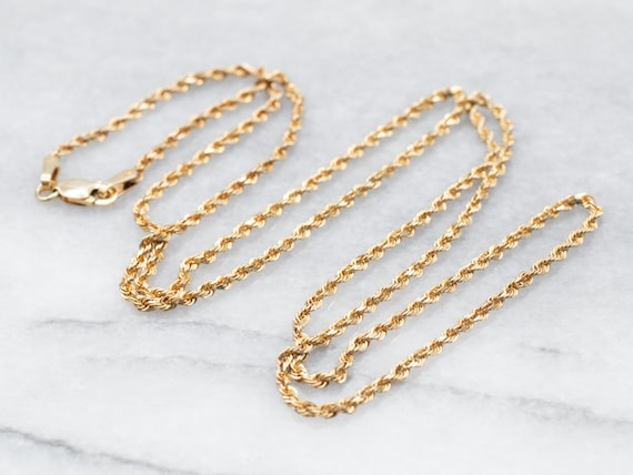 Yellow Gold Rope Twist Chain with Lobster Clasp, Y