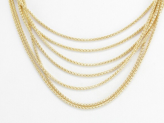 Yellow Gold Multi Strand Necklace, Graduated Neck… - image 5