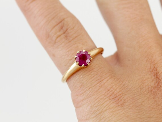 Sweet Victorian Rose Gold and Pink Sapphire Simpl… - image 4