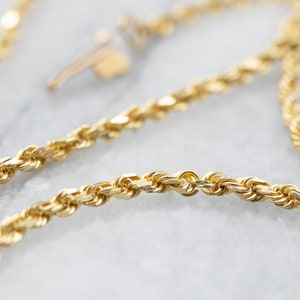 18K Yellow Gold Rope Chain Necklace, 18 Inch
