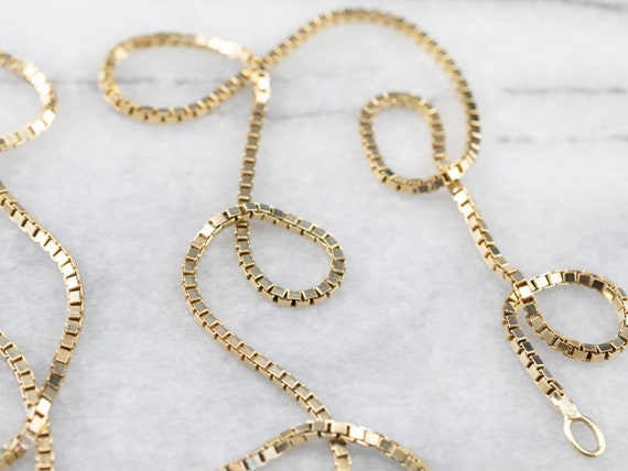 Thick Yellow Gold Box Chain, 14K Yellow 