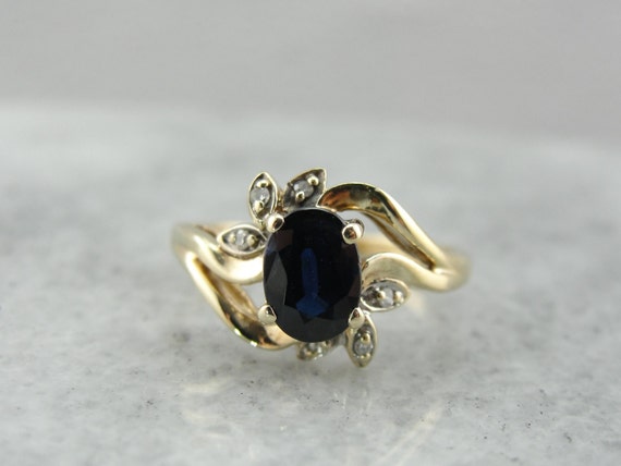 1 Gram Gold Plated Blue Stone With Diamond Fancy Design Ring For Lady –  Soni Fashion®
