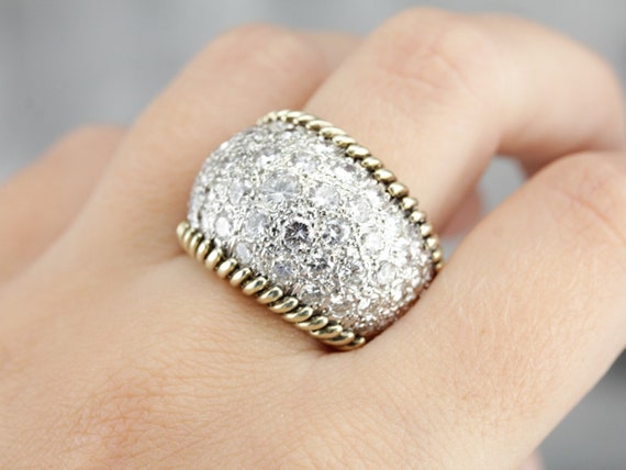 14K Gold Diamond Cocktail Ring, 4.66 Carat Statem… - image 6