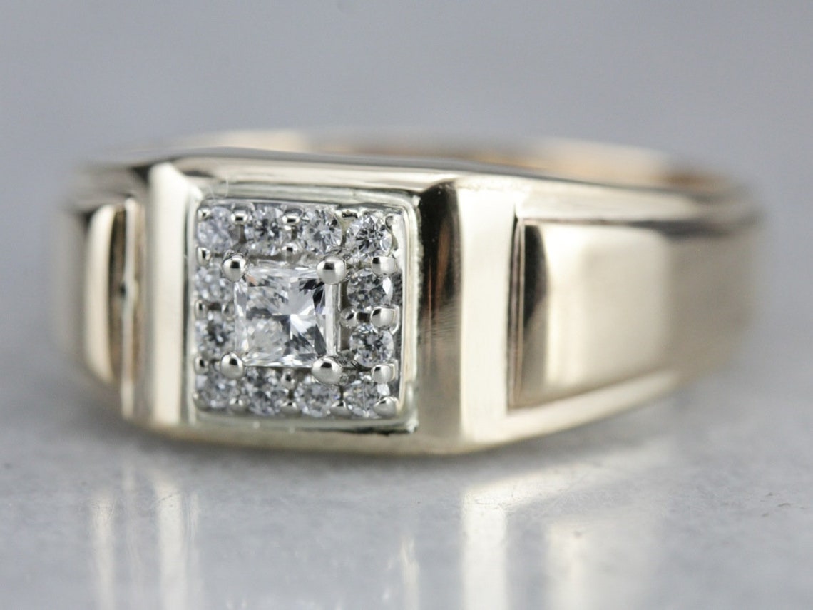 Men's Diamond Ring Right Hand Ring Diamond Anniversary Etsy