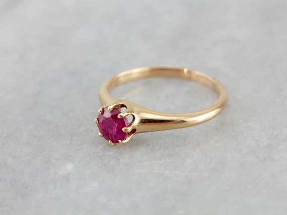 Sweet Victorian Rose Gold and Pink Sapphire Simpl… - image 1
