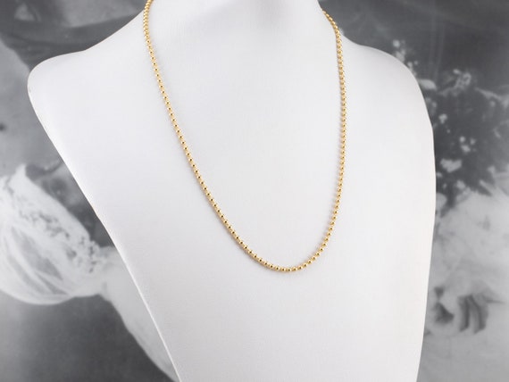 Vintage 14K Yellow Gold Beaded Chain, Beaded Ball… - image 5