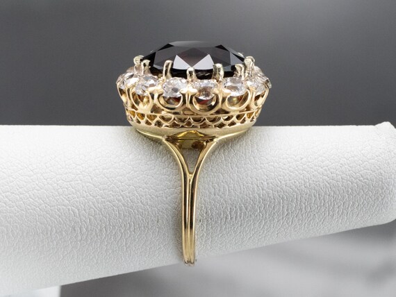 14K Gold Garnet Diamond Statement Ring, 9.40 Carat - image 9