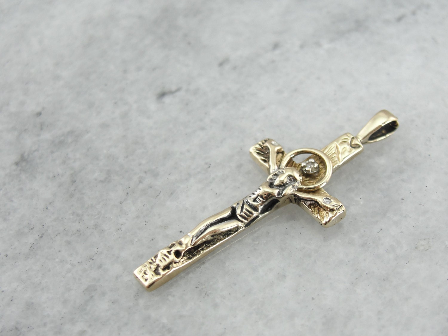 Vintage Crucifix With Diamond Detail C2M91T-D | Etsy