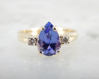 Tanzanite Teardrop, Indigo Gemstone Cocktail Ring F81Q5W-D