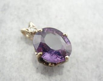 Luscious Purple Spinel with Pink Gleam, Diamond Accents in Filigree Mounting U6AHH8-N