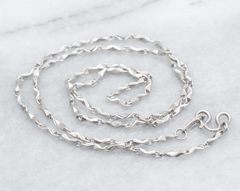 Platinum Etched Bar Link Chain, 18 inch