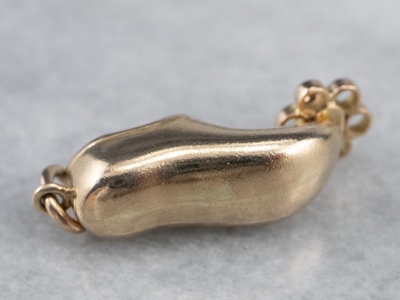 14K Gold Arabian Slipper Charm, Ruby Flower, Alad… - image 5