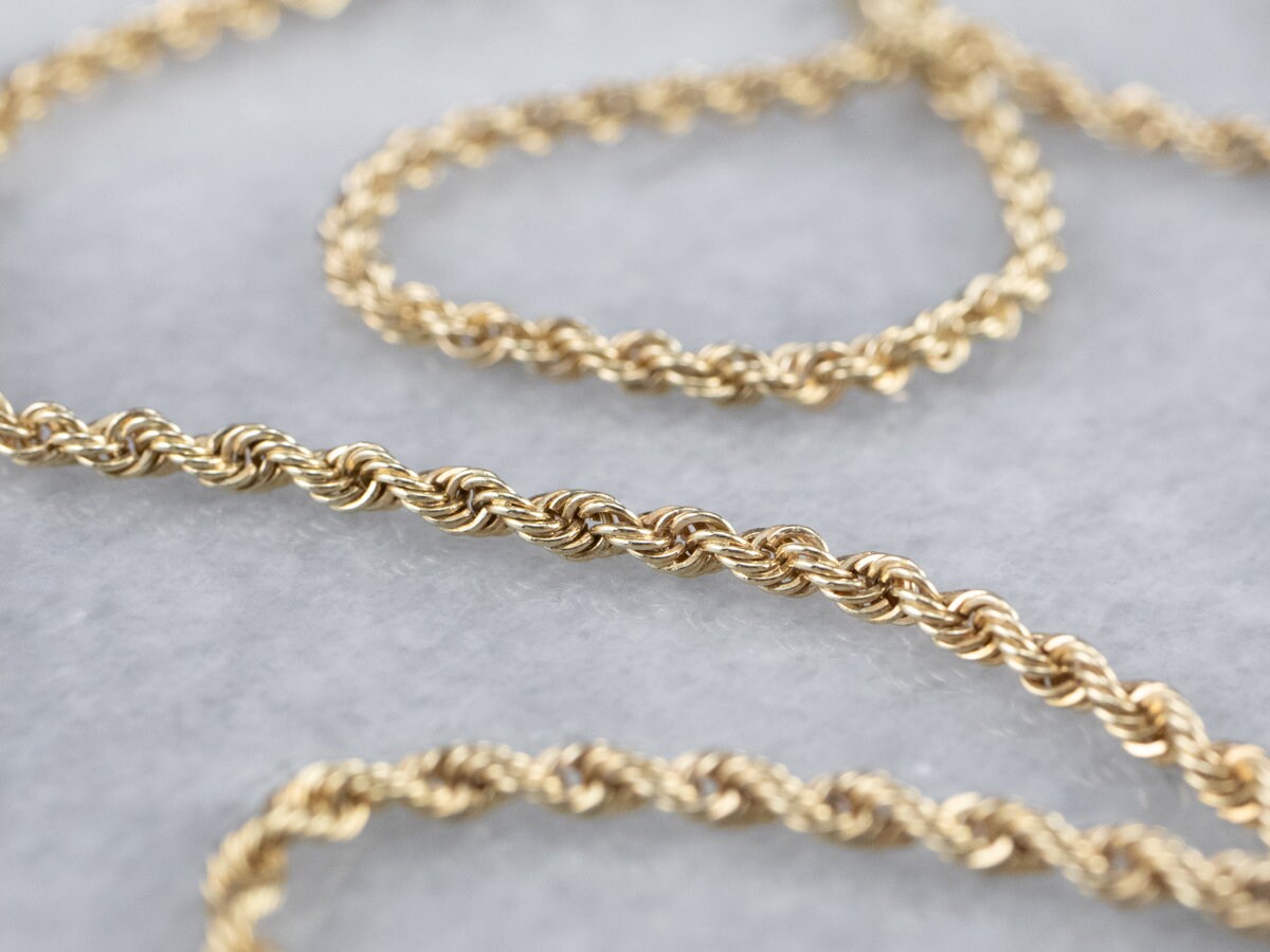 14K Gold Rope Chain Twisted Rope Chain Gold Necklace Etsy