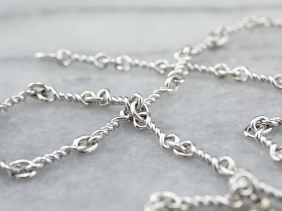 Nautical Gold Link Chain Necklace, White Gold Neck