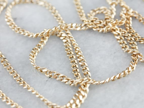 Vintage Curb Link Chain, Yellow Gold Chain, Penda… - image 1