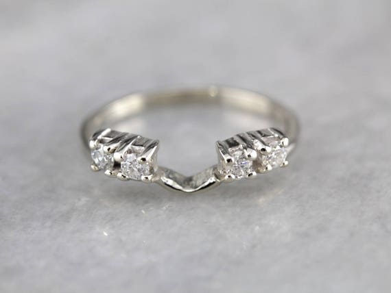 Vintage Diamond Wrap Solitaire Enhancer, White Go… - image 1