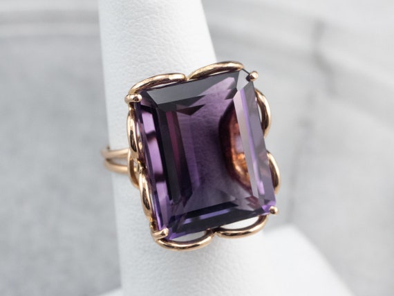 Amethyst Statement Ring, Yellow Gold Amethyst Rin… - image 7