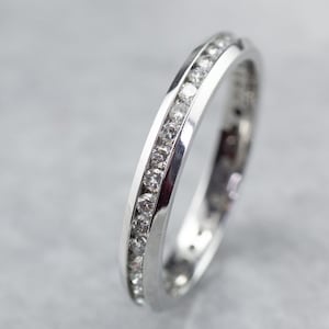 Diamond Eternity Wedding Band, Platinum Diamond Band, Anniversary Ring, Diamond Wedding Band, Stacking Band, Platinum Jewelry UH407WQQ