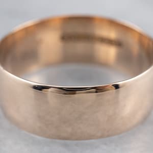 Antique Rose Gold Wide Band, Wedding Band, Antique Wedding Ring, Plain Band, Unisex Ring, RDMFQ0KM