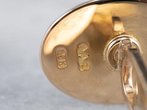 Antique 14K Yellow Gold Monogram Cufflinks, BI In… - image 10