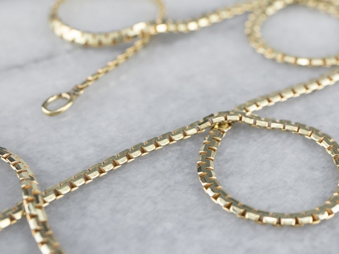 14K Gold Boston Link Chain Flat Chain Layering Necklace 20 Etsy