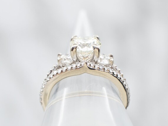 Large Round Brilliant Diamond Engagement Ring, Ar… - image 3
