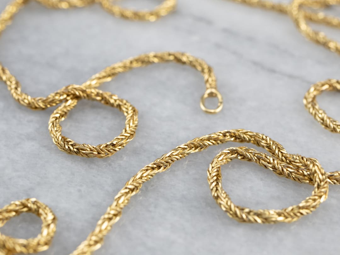 18K Gold Twisted Wheat Chain Layering Necklace Sparkling Etsy