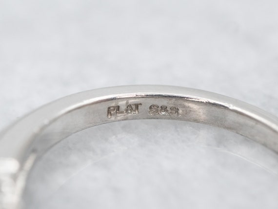 Platinum Diamond Engagement Ring, Round Brilliant… - image 2