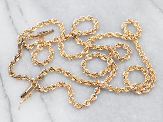 Yellow Gold Rope Twist Chain with Barrel Clasp, G… - image 1