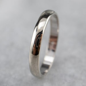Thin White Gold Band, White Gold Wedding Band, Plain Gold Band, Stacking Band, Stacking Ring, Jewelry Basic, Birthday Gift 8R27LLED