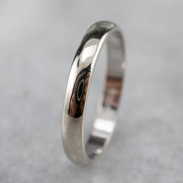 Thin White Gold Band Etsy