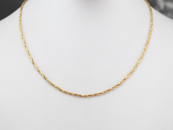 Vintage Gold Twist Chain, 14K Yellow Gold Chain, … - image 5